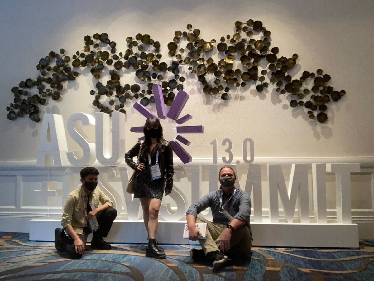 ASUTech_story's tweet photo. .@asu_lf has arrived at the #asugsvsummit! Be sure to check out our students' immersive products and creations in the main expo, including @Zoom Theater and the Career Arcade. #innovation #edtech #XR https://t.co/mnE6Apl0yT