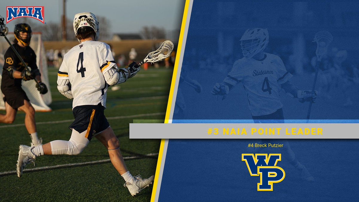 <a href="/putzier_breck/">Breck Putzier</a> continues to fight to lead the nation in points. He is currently No. 3 in the NATION with 55 goals! Breck had 6 goals and 3 assists in the convincing 14-2 win over MIDland this last weekend! #FlyTheWP #StatesmenNation