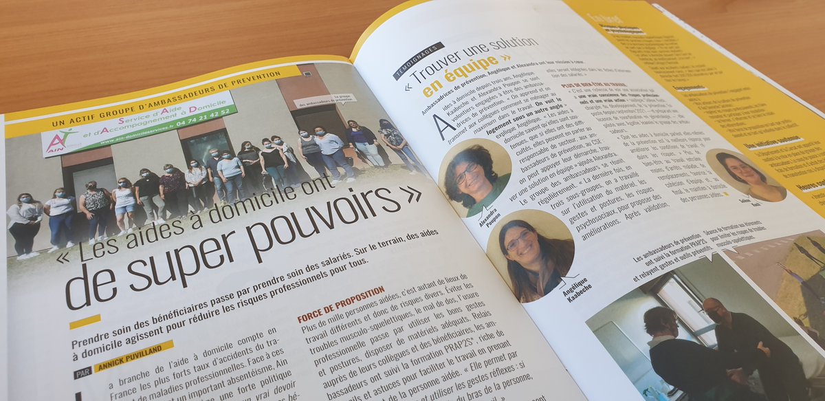 aindomservices's tweet photo. Dans le dernier numéro d'Interaction, @aindomservices a 1 double page sur nos ambassadeurs de prévention !
1 équipe qui agit pour réduire les risques professionnels de notre secteur d'activité  ! Merci !
à découvrir ....
avec le soutien de @Departement_AIN et @Carsat_RA https://t.co/InN5dfUjUL