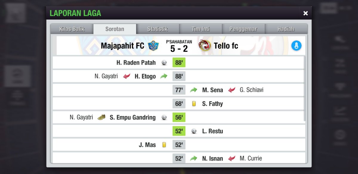 Majapahit_FC's tweet photo. #INCXIV
#32Besar
Leg 1 (Home)
@Majapahit_FC 5 - 2 @Tello_fc
cc: @INC_LTEI
#LaskarMojopahit #TopEleven https://t.co/ZDwcF6IX2t