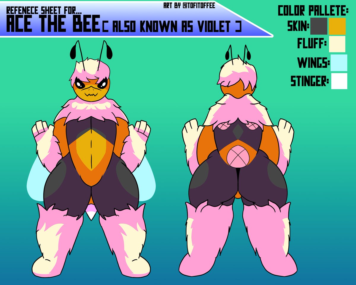 TofiToffee's tweet photo. Alright, Refenece sheet of Ace. Enjoy! 🐝

#artist #art #artistontwitter #bee #beeoc #anthrobee #anthro #refencesheet #refsheet https://t.co/MQS5Ashl3G