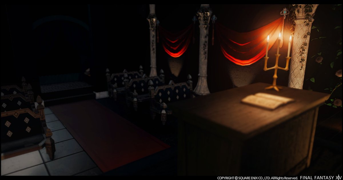 NierKk's tweet photo. ダークな雰囲気の教会風のスタジオ作ってみました
SSの撮影などにぜひ!
Gaia/Tiamat/Goblet/20-4/3
#HousingEden
#StudioKk
#FF14ハウジング
#FF14Housing https://t.co/MX8cqOadH4