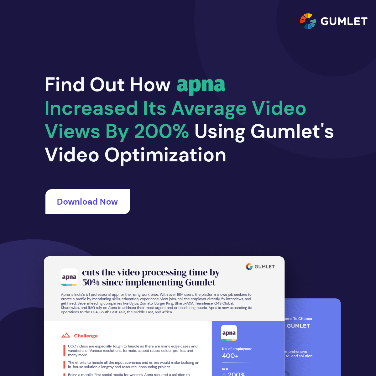 gumlethq's tweet photo. Find out how India’s #1 professional app for the rising workforce @apnahq cut the video processing time by 50% and significantly improved the video start time by 80% in this exclusive Gumlet Video case study.

Download now:
https://t.co/8UctWC9EKK https://t.co/wtFubnLaSN