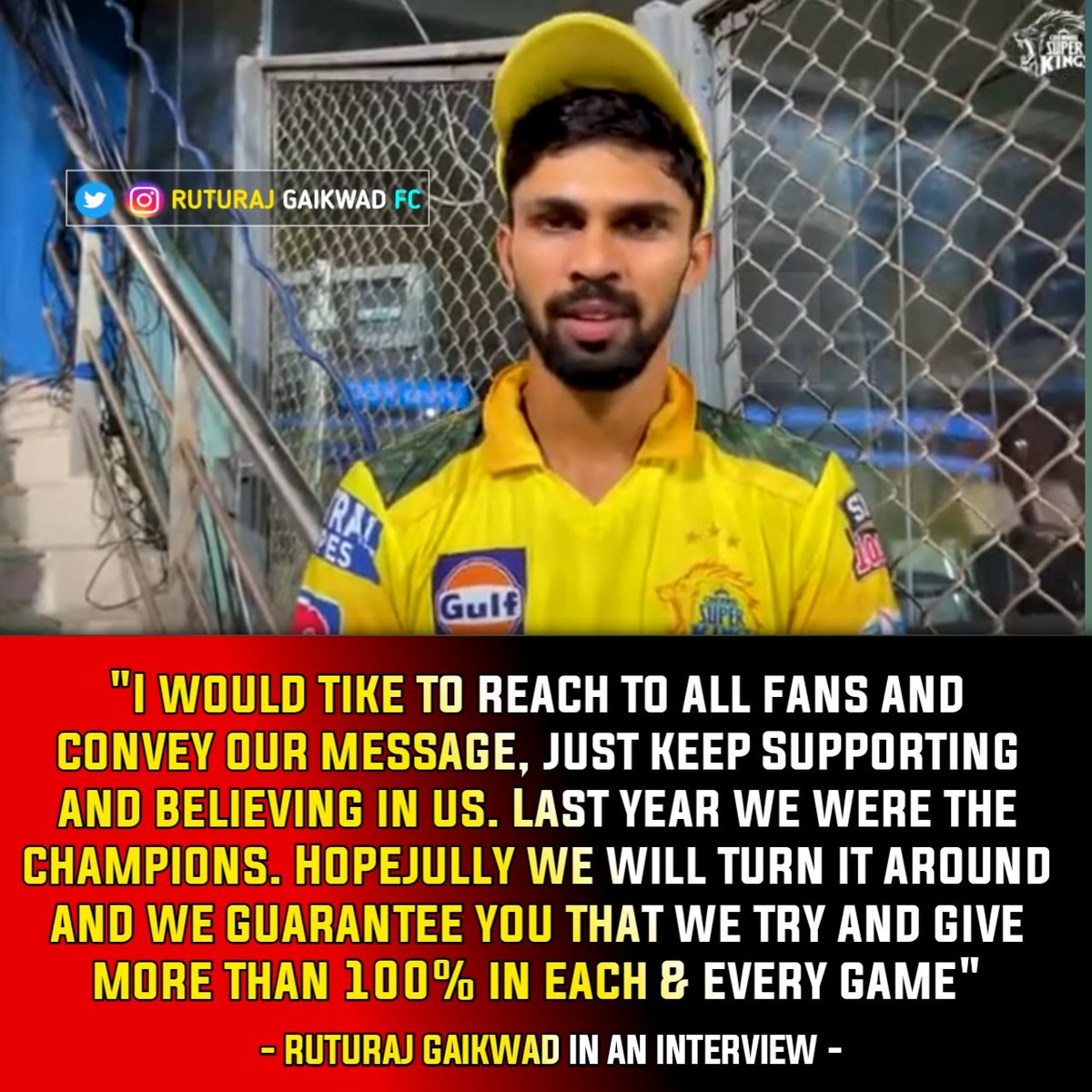 beatmeagain7's tweet photo. Ruturaj in recent interview.

#CSK #IPL2022 #WhistlePodu #MSDhoni https://t.co/0BHFhucr8G
