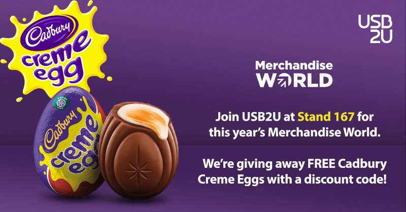 USB2U's tweet photo. It's the start of #MerchandiseWorld! 

If you're heading over to Coventry today, then stop by stand 167 where team #USB2U will tell you all about the latest in #brandedtech. There might even be chocolate eggs up for grabs!

#MerchandiseWorld2022 #BPMA #PromotionalProducts #Merch https://t.co/P5flEkA7ha