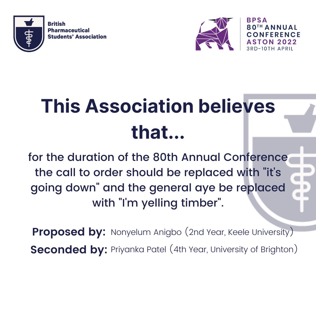 BPSA's tweet photo. The following motions were passed during the first session of the BPSA 80th Annual Conference.
#BPSA80AC https://t.co/uOo3GUxgiC