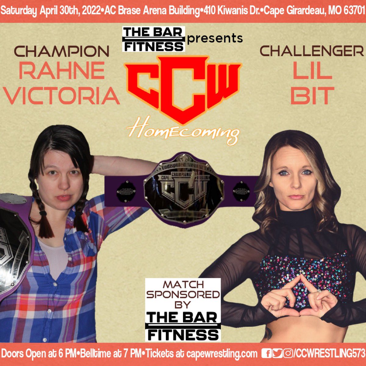 DuB55's tweet photo. @rahne_victoria makes her first title defense against former champion @LittleBit_2008 !
Tickets on sale THIS FRIDAY! https://t.co/bzzHNH9zri