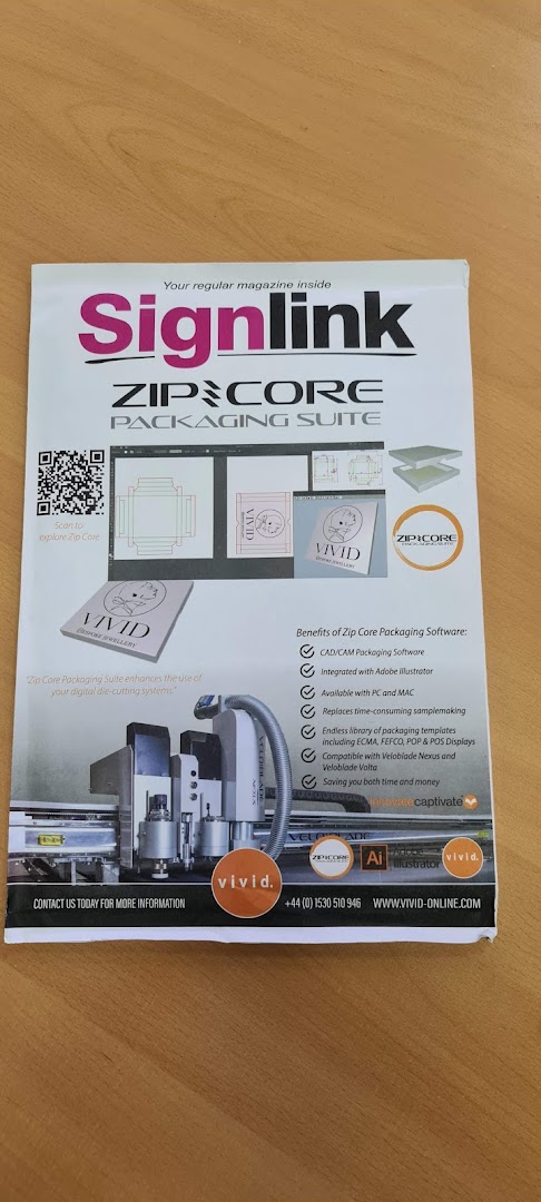 Another fantastic cover from Vivid promoting their ZipCore Packaging Software on the latest issue of Signlink. Can't wait to see the next cover