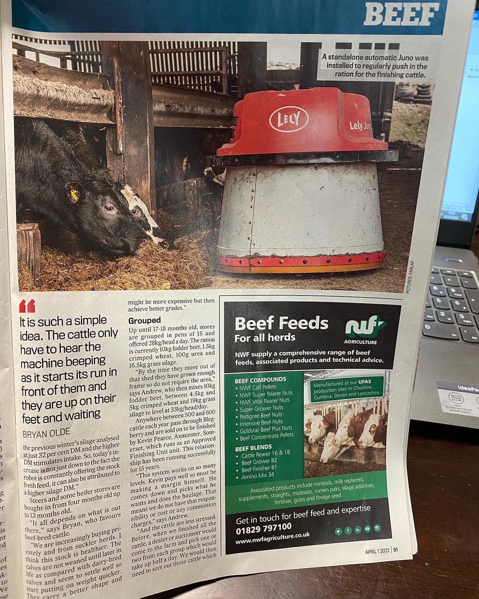 LelyHolsworthy's tweet photo. Great to see Hartland based beef customers Bryan & Andrew Olde, talking about their Lely Juno in the @farmersguardian this week.
#beeffarming #lely #lelyjuno #feedpusher #lelydevonandcornwall #farminguk #farmerfeature #farmersguardian https://t.co/9ZIIeCHTiU