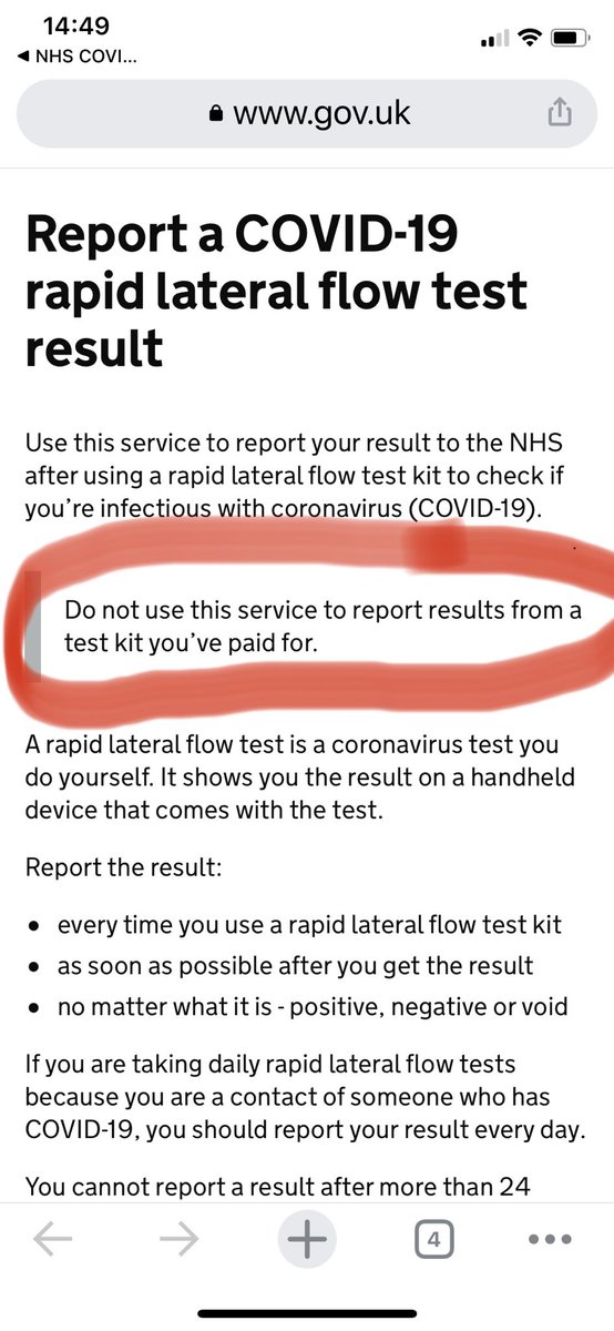 #HMG are REALLY trying to hide the #Covidnumbers ..

Just logging my #LFT result on #NHSApp and this appears.

If #tests are no longer free, how can any meaningful #selftest #Covid19 #data be gathered? 🙄🤷‍♀️

⁦@CMO_England⁩ ⁦@TheBMA⁩ ⁦@MartinRCGP⁩ ⁦@UKHSA⁩