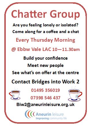At Chatter Group this Thursday morning at 10am, we are having a cake decorating demonstration by one of the Aneurin Leisure Cake Decorating tutors.  Contact us if you would like more details. Everyone welcome.