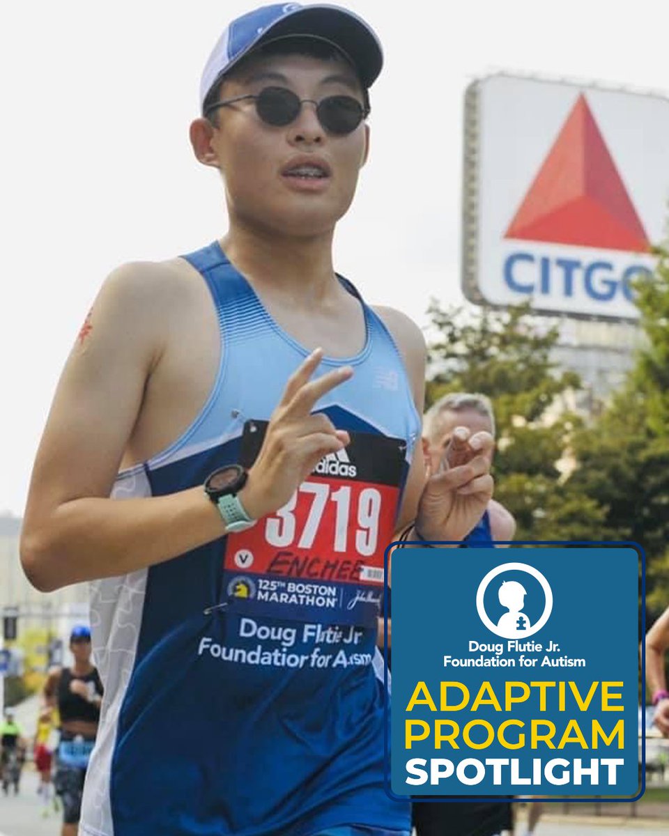 bostonmarathon's tweet photo. Enchee Xu was diagnosed with autism at 3 &amp; found his niche in the running community. He is running his 2nd #BostonMarathon with the @flutiefdn! It’s Enchee’s goal to encourage people to start running as a hobby &amp; to live a healthy lifestyle.

#Boston126 #AdaptiveProgramSpotlight https://t.co/riKZVTpPKZ
