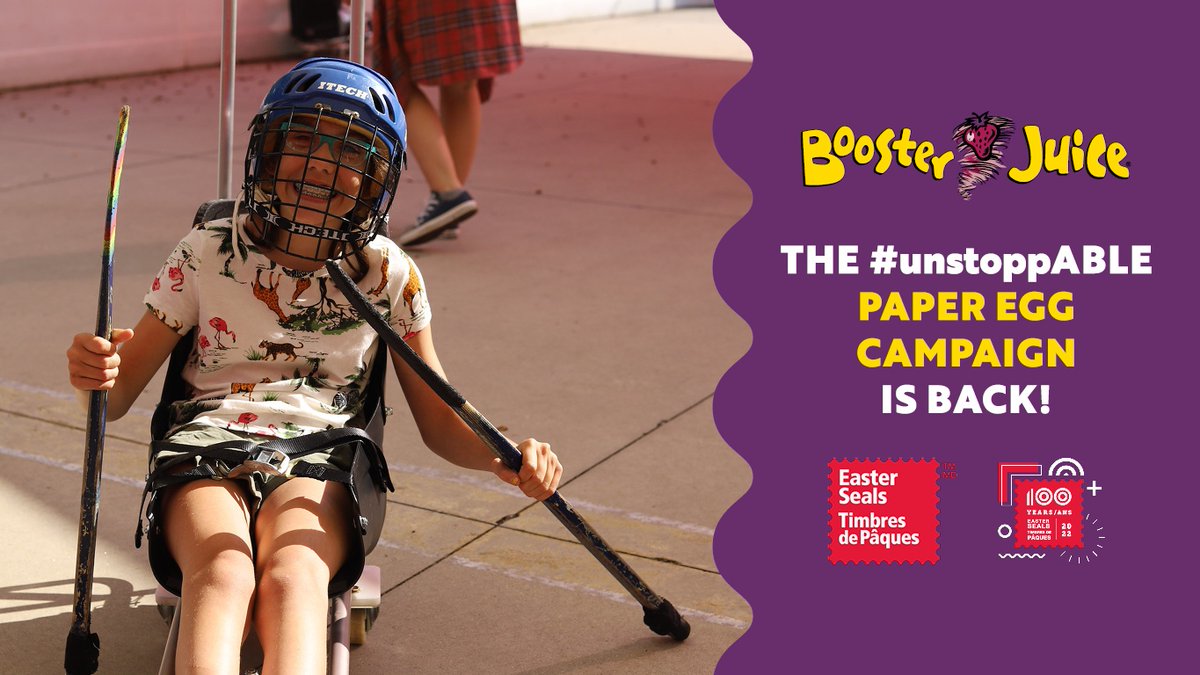 boosterjuice's tweet photo. The Paper Egg campaign is back from April 4-17. Make a donation in-store & sign your name on a paper egg to proudly display in-store to support Canadians living with disabilities. Visit https://t.co/9BCRYlFVSM to learn more.
#PaperEgg #unstoppABLE #EasterSeals #BoosterNation https://t.co/tIKXXfBM8v