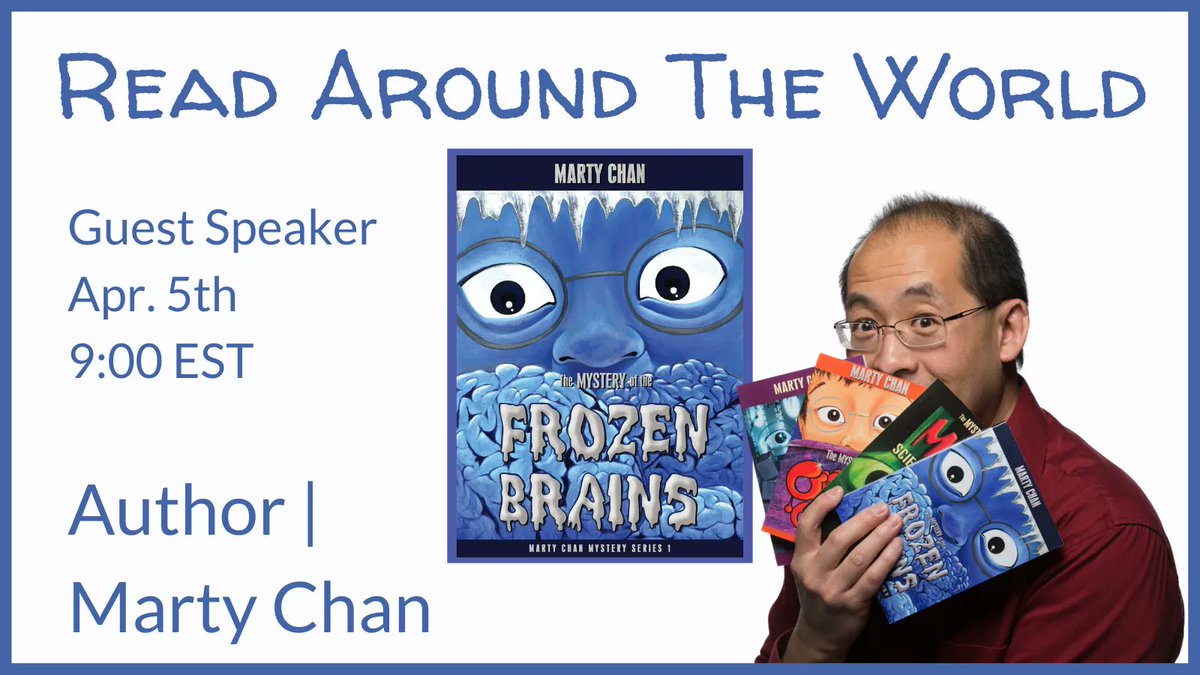 learnATW's tweet photo. 4/05 | Join us with an award-winning author - Marty Chan as he reads his surprising book - The Mystery of the Frozen Brains.
#oklaed #5thchat #flatclassroom 
#tlap #vaslchat #edtechchat https://t.co/NKlLze2xFC