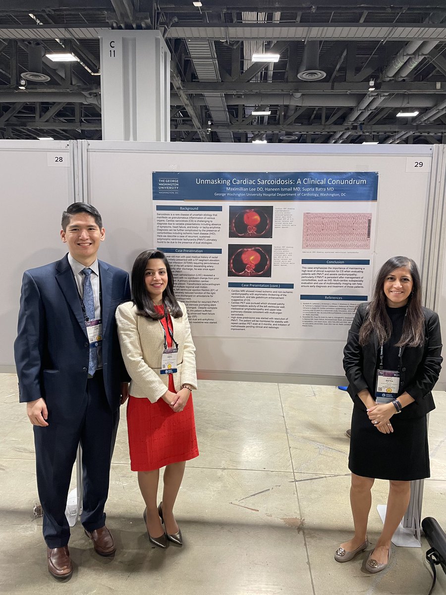 SupriaBatraMD's tweet photo. Great weekend at #ACC22 , where I had the pleasure to present a clinical case of cardiac sarcoidosis with some excellent #ACCFIT, as well as participate in a session discussing the importance of SGLT2i in HF ! https://t.co/g9ao2RgPQV