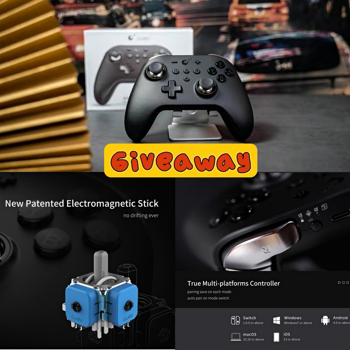 GuliKitDesign's tweet photo. #Giveaway !!!
5 x King Kong 2 PRO #controller .Each wins one.
//First controller with Anti-Drift Hall Sensing joystick//

To win👇
1️⃣Follow @GuliKitDesign 
2️⃣Like &amp; RT
3️⃣Tag 2 friends

End: 10:30PM,04/10 New York Time
https://t.co/p9lUSI2Mr2
#NintendoSwitch #Xbox #PCGaming #PS5 https://t.co/jQPIwV0Po0