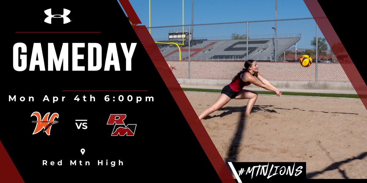 Monday Night Lights!! Come check out <a href="/RedMtnBeachVB/">Red Mtn Beach Volleyball</a> today under the lights. The Lady Mtn Lions take on Westwood at 6:00pm. #GoMtnLions