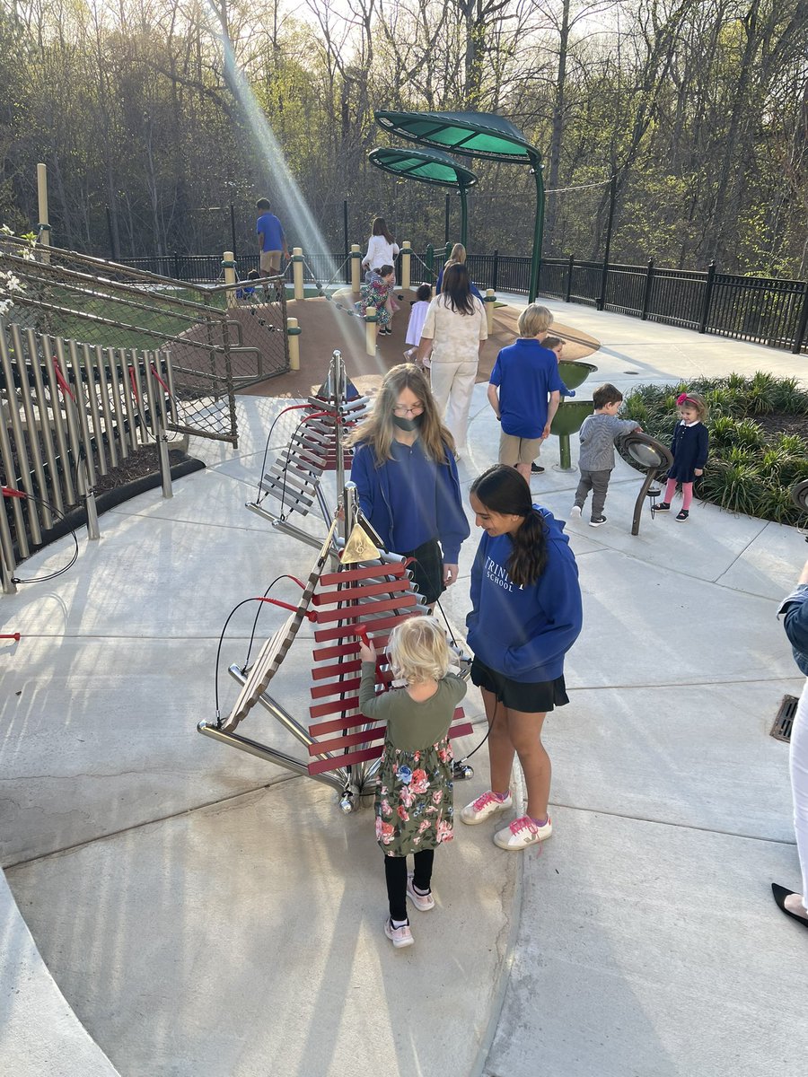 JosephPMarshall's tweet image. Our Early Childhood Outdoor Learning Center opened today! Early Learners and 6th graders inaugurated the space, followed by every grade. #trinitylearns