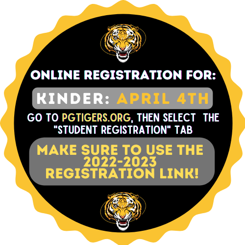 PG_Elementary's tweet photo. Kindergarten Registration is open for the 2022-2023 School Year!  Go to https://t.co/3Unb9KwUUt -> Student Registration and follow from there! https://t.co/6VhGNWc6w4