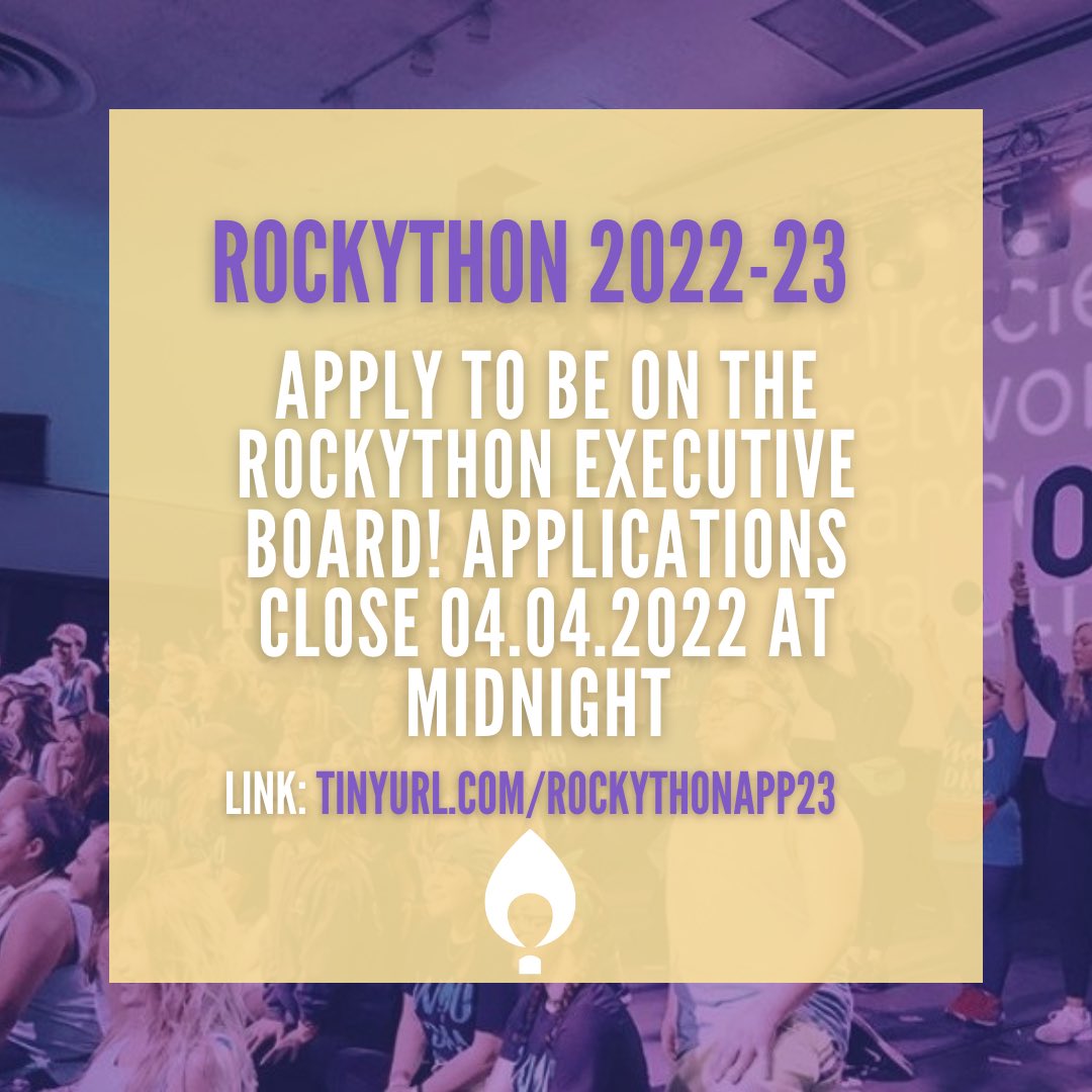 Don’t forget to apply! Applications close at midnight today! 

Link: tinyurl.com/rockythonapp23