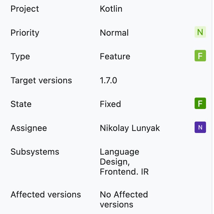 GakisStylianos's tweet image. `Support having a "public" and a "private" type for the same property` marked as "fixed" here youtrack.jetbrains.com/issue/KT-14663 👀 Excited to be able to use this soon