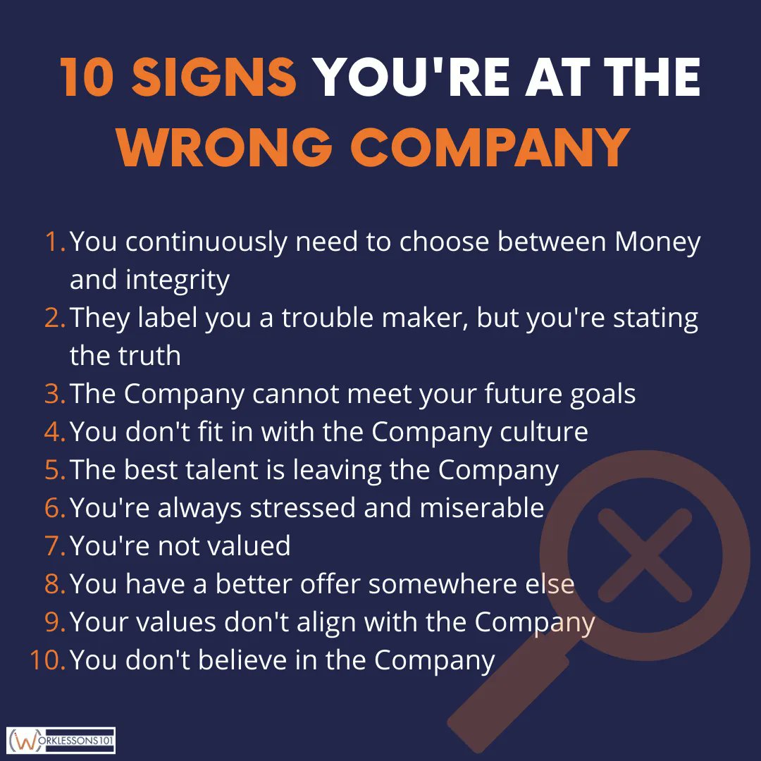 worklessons101's tweet photo. It takes courage to admit you need to change companies!
Not all Organizations provide for a win-win scenario.
#WorkLessons101 #CareerDevelopment #PoorOrganization #WhenShouldYouLeave #quittingyourjob https://t.co/MHHJAHijlD