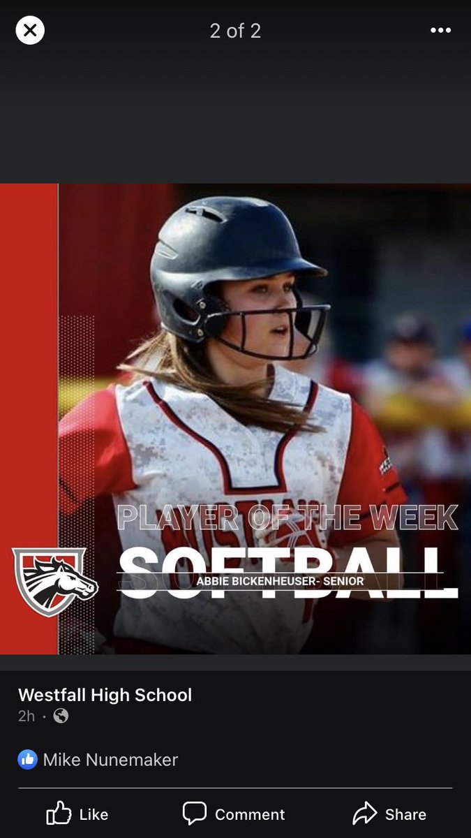 Westfall softball tweet media