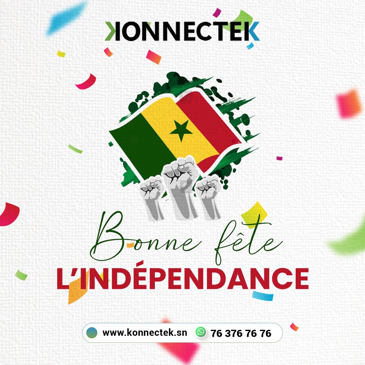 konnectek_sn's tweet photo. 62 ans d’indépendance et de souveraineté.

Un peuple - Un but - Une foi ✊ https://t.co/DRCvamM53u