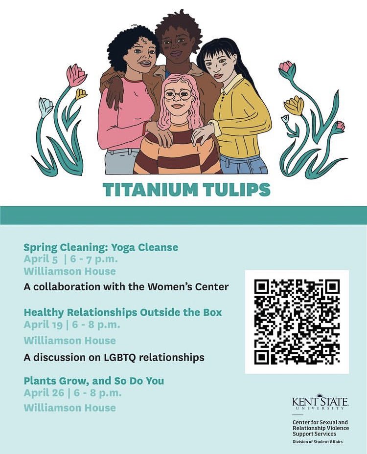 SRVSSKSU's tweet photo. The Titanium Tulips series is back! Join us this April for a fun-filled trio of events that focus on growth and self reflection! More information to come on future programming 💐 https://t.co/WEk4vchQd4