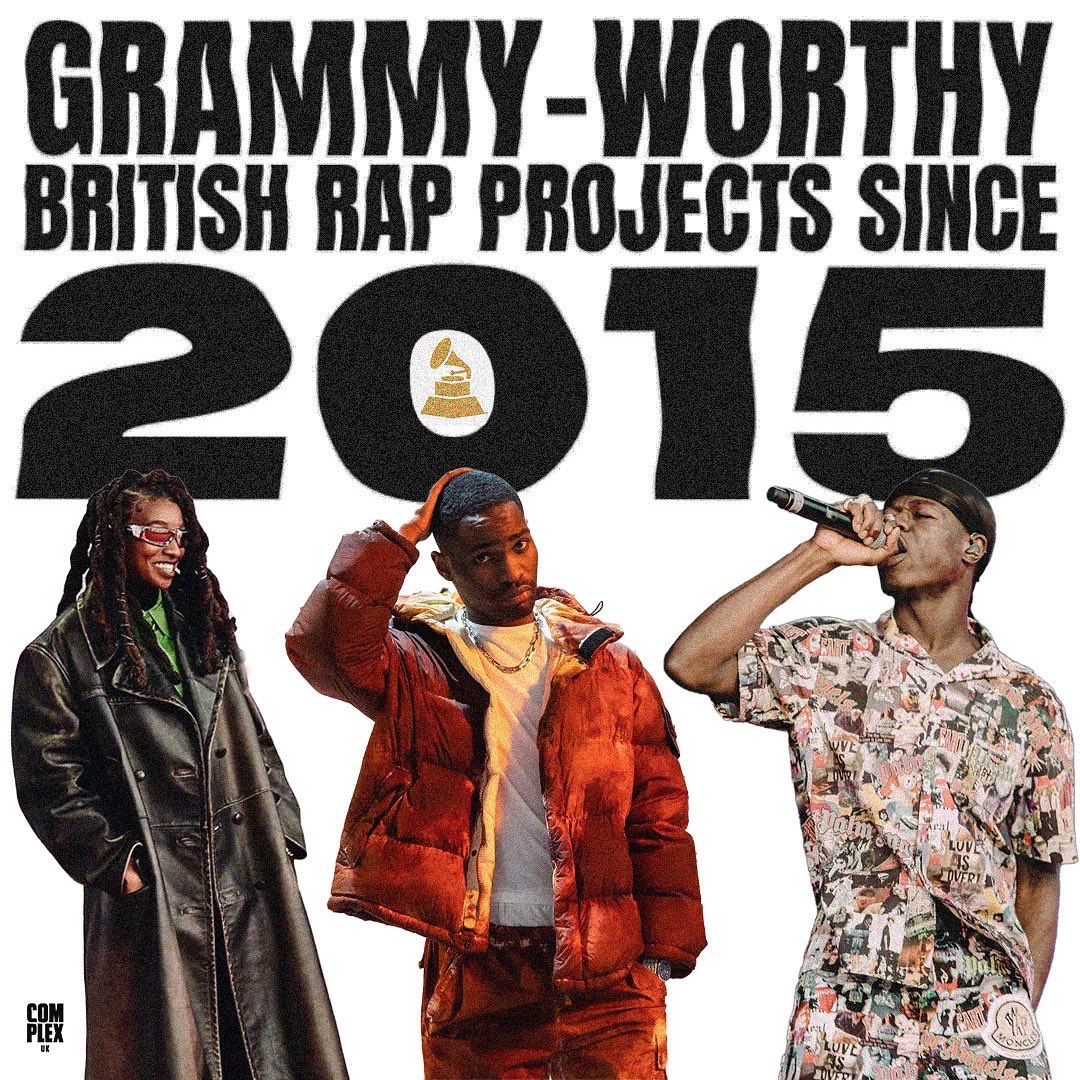 complex_uk's tweet photo. The #Grammys continue to overlook quality UK music (rap especially) but will this ever change? 🤔 Using 2015 as a benchmark, here are just a few British rap albums that deserved a nod over the years 🧵⬇️ https://t.co/EBORVgoNVr