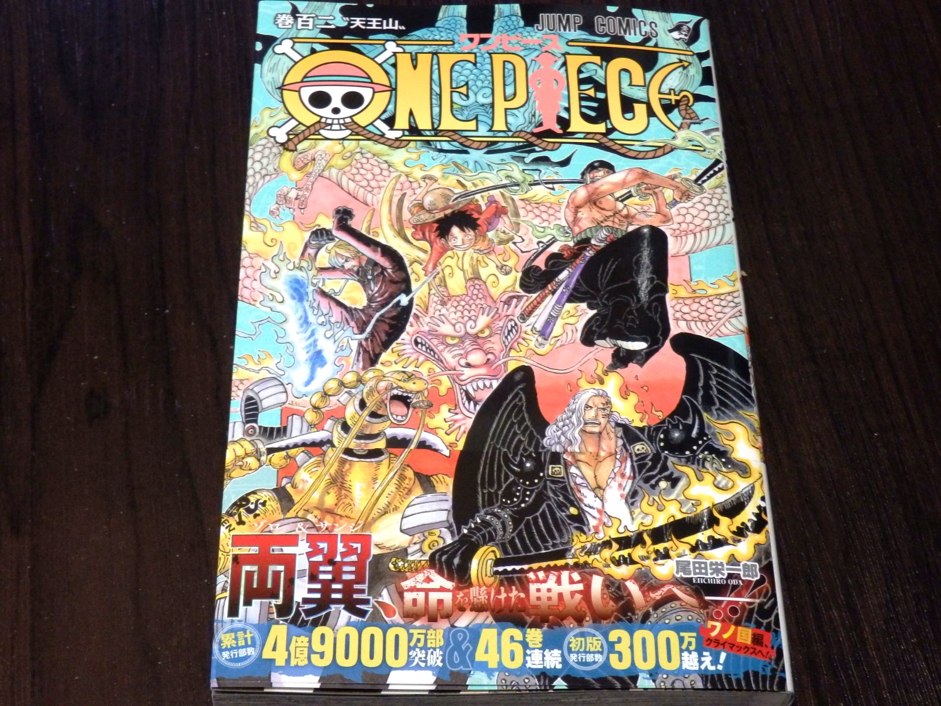 今岡英二 本日購入した漫画 ワンピース 102巻 尾田栄一郎 先生が描く ジャンプ看板漫画 しかし やや壮大になり すぎている感は否めない ただ たまに懐かしキャラが復活したりするので目が離せないんだよ 個人的にはギンの復活を希望する 口