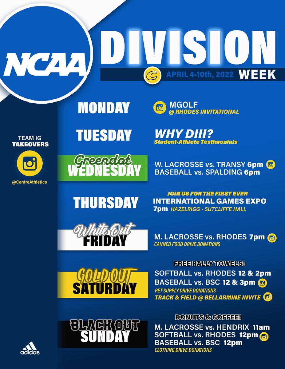 It’s <a href="/NCAADIII/">NCAA Division III</a> Week!! We look forward to seeing you out at the ballpark this week #GoldRush