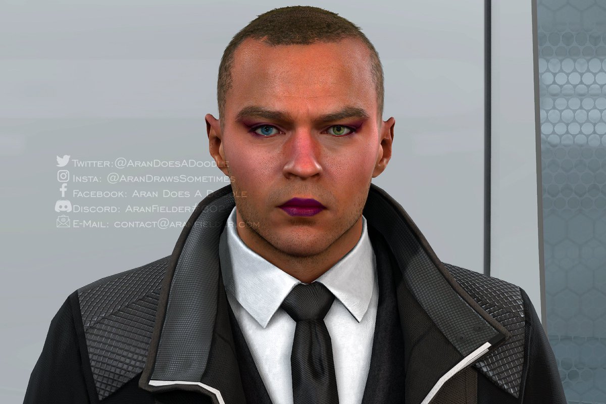 AranDoesADoodle's tweet photo. Time for more Detroit: Become Human characters in makeup!

Made with freecam tool by Otis_inf: https://t.co/5FupqZVmPh
And mod tool from Deadray: https://t.co/RUOKfnEbtf
Colour Corrected: Photoshop.

#DetroitBecomeHuman #dbhedit #dbhedits #dbhmod #dbhmods #dbh #dbhMarkus #RK200 https://t.co/QE6EUMLDWz