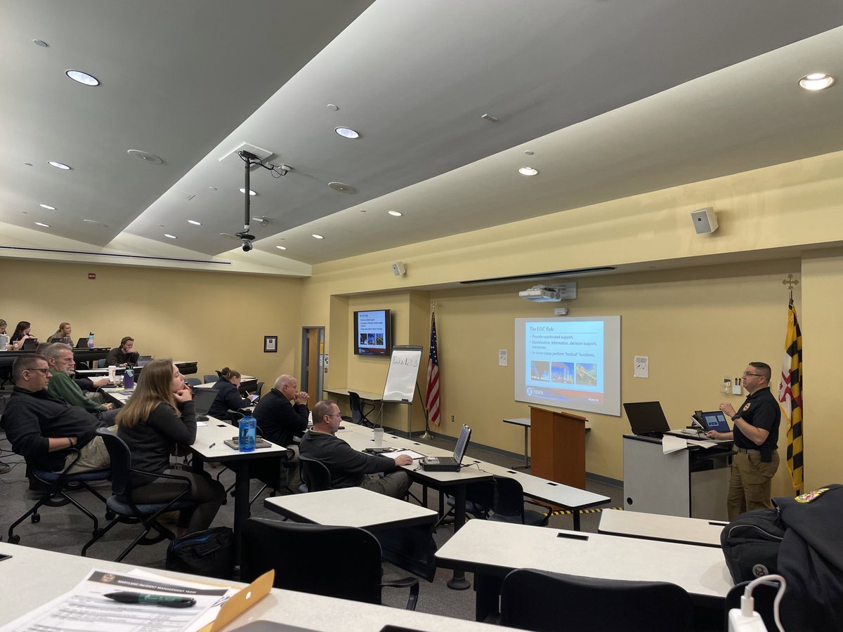 Day 1 - Maryland IMT conducting its EOC Support Academy…
