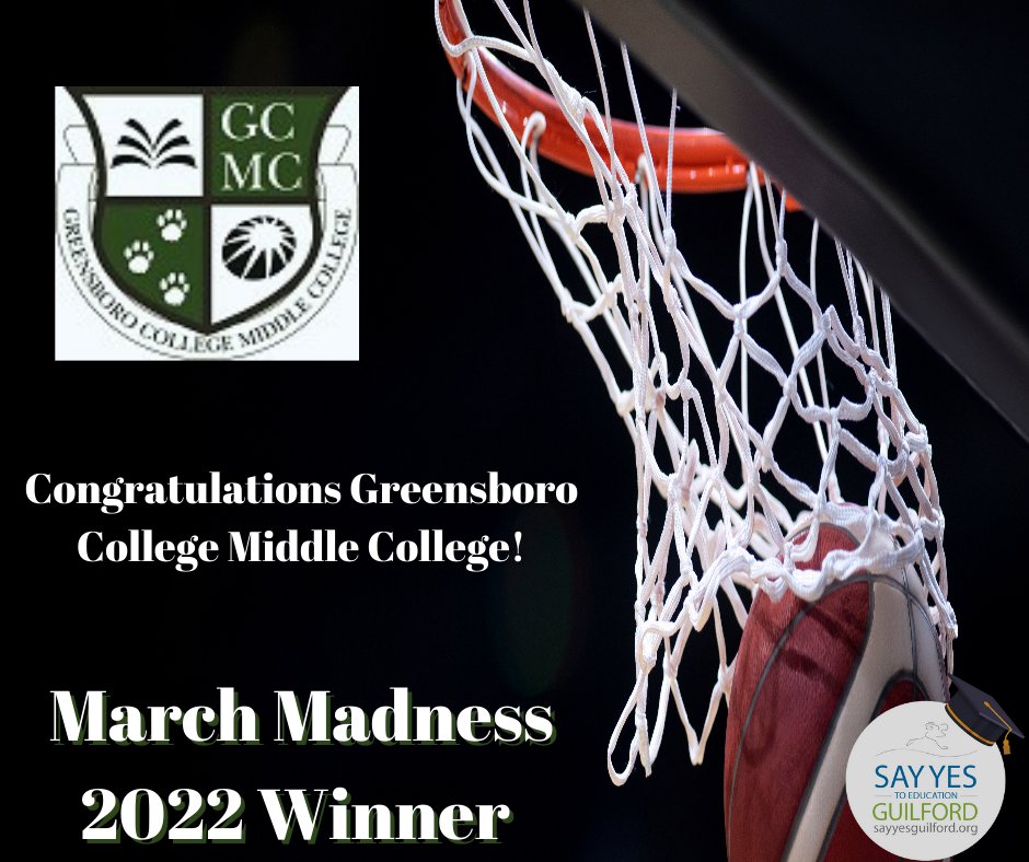 shiftedscholars's tweet photo. Congratulations go out to @GCMCHS_Pride! This year's @sayyesguilford 2022 March Madness winner. https://t.co/IXlqvp5vKJ