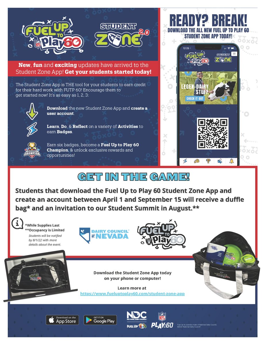 Parents and educators - share this info with your students! They won't want to miss this opportunity to get their hands on swag and an invite to our summit!
#WeLeadNV #FuelGreatness #FUTP60