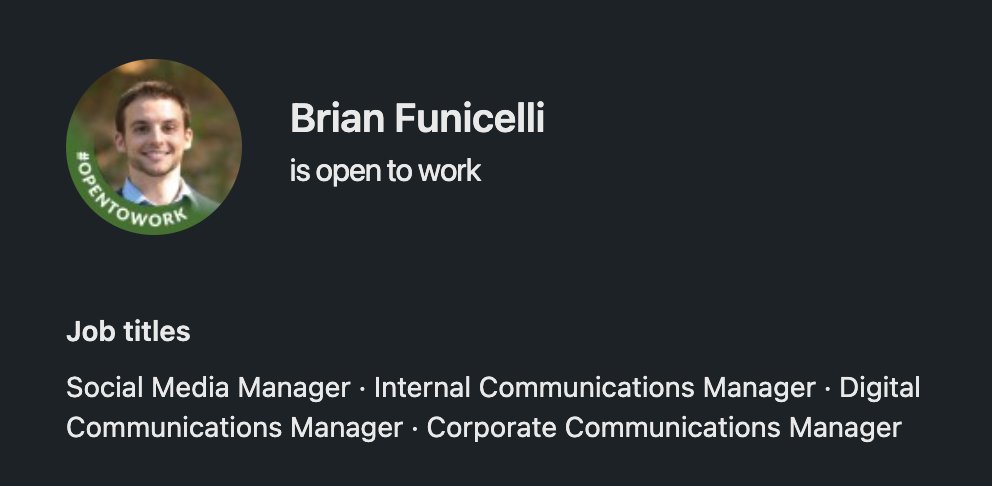 bfunicelli's tweet photo. Hi all! I'm officially looking for a new employment opportunity.

I have 9+ years of experience in internal/external comms, social media management, employee experience/engagement, and digital marketing.

If anyone you know is hiring, please let me know! #OpenToWork https://t.co/tYPmJ4TfrU