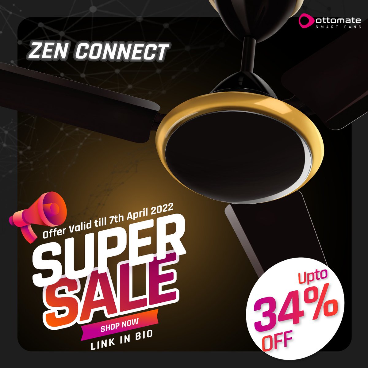 An offer you just can’t refuse!!🤩

Get the #Ottomate Zen Connect on #Amazon and get up to 34% OFF on your purchase!💫
A fan which is sleek, and equipped with multiple features including the unique Flip Mode, it is the perfect fan for your home!
Visit amzn.to/3tQQrsv !