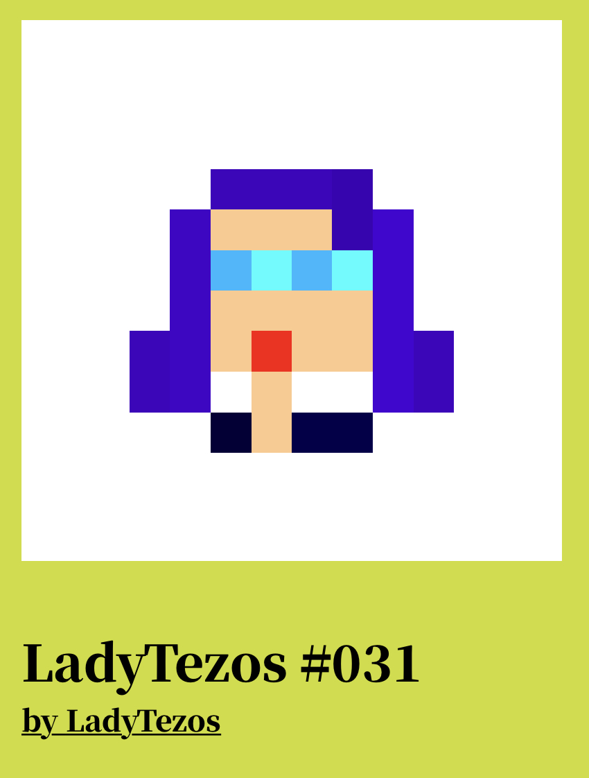 Ladyxtz's tweet photo. New Lady special 20 edition #SMOL4SMOL❤️‍🔥👠 

0.1 Tezos  
https://t.co/0aUo4AlpcT

Note: in the previous tweet the link did not work🥺I decided to tweet again😔

#8bidou #pixelart #NFTCollection #NFT #tezos 
@8bidou https://t.co/98lp9BvYnM