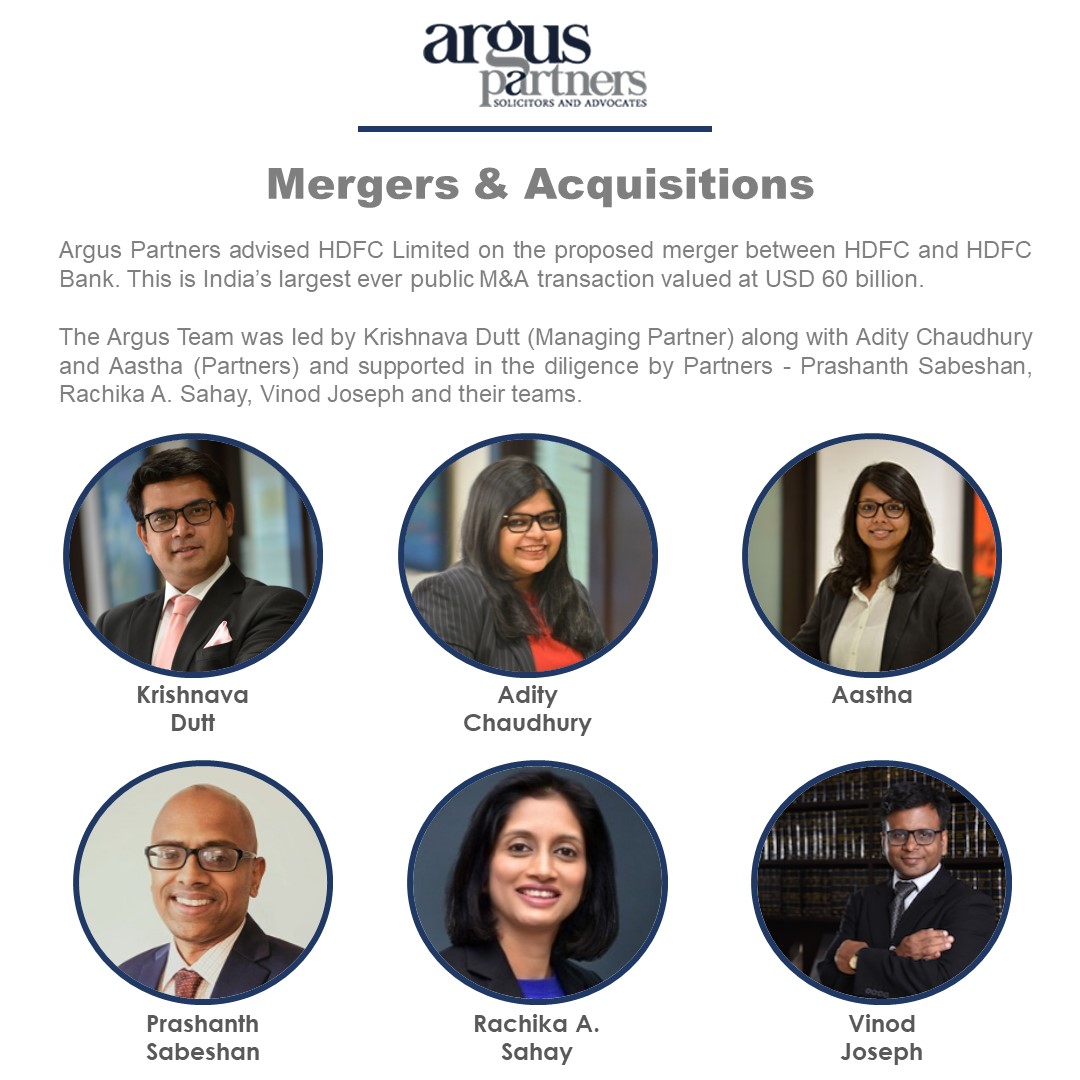 Argus_Partners's tweet photo. Advised #HDFC Limited on the proposed merger between HDFC and #HDFCBank. 

Argus team - Led by @krishnavadutt along with @adity_chaudhury and @aastha_roy11 and supported in the diligence by Prashanth Sabeshan, @RachikaAS and @VinodGJoseph and their teams.

https://t.co/0WxG3RCH1L https://t.co/RMeBNpgwLR