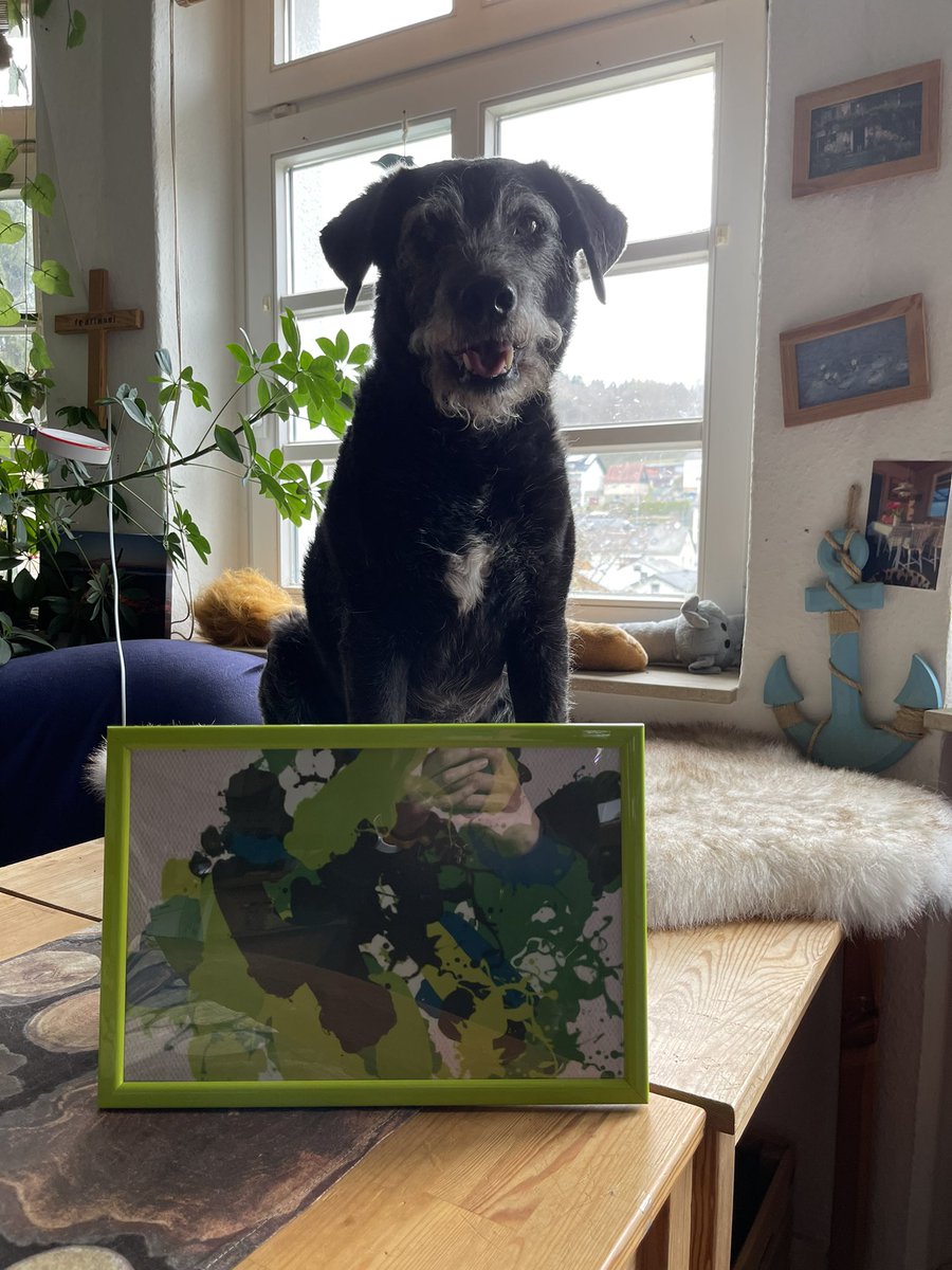 Look at me! Proud owner of original CheddarArt! Painted and sold by my friend <a href="/FartyCheddarCat/">Cheddar</a>