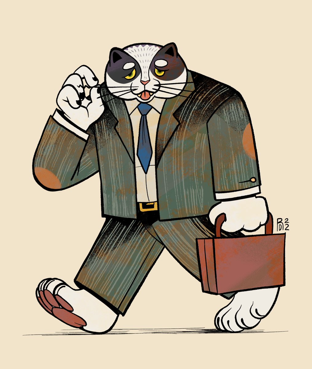 「Business cat! That case sure was brief 」|Dominique Ramsey𓃞のイラスト