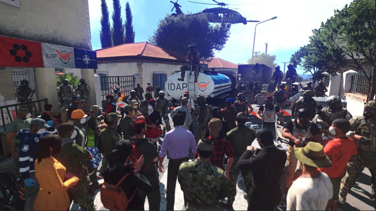 [Humanitarian, Malden, 2037]

Joint #NATO and CSAT forces work with IDAP to distribute medicine and supplies during unidentified biological outbreak. #Arma3