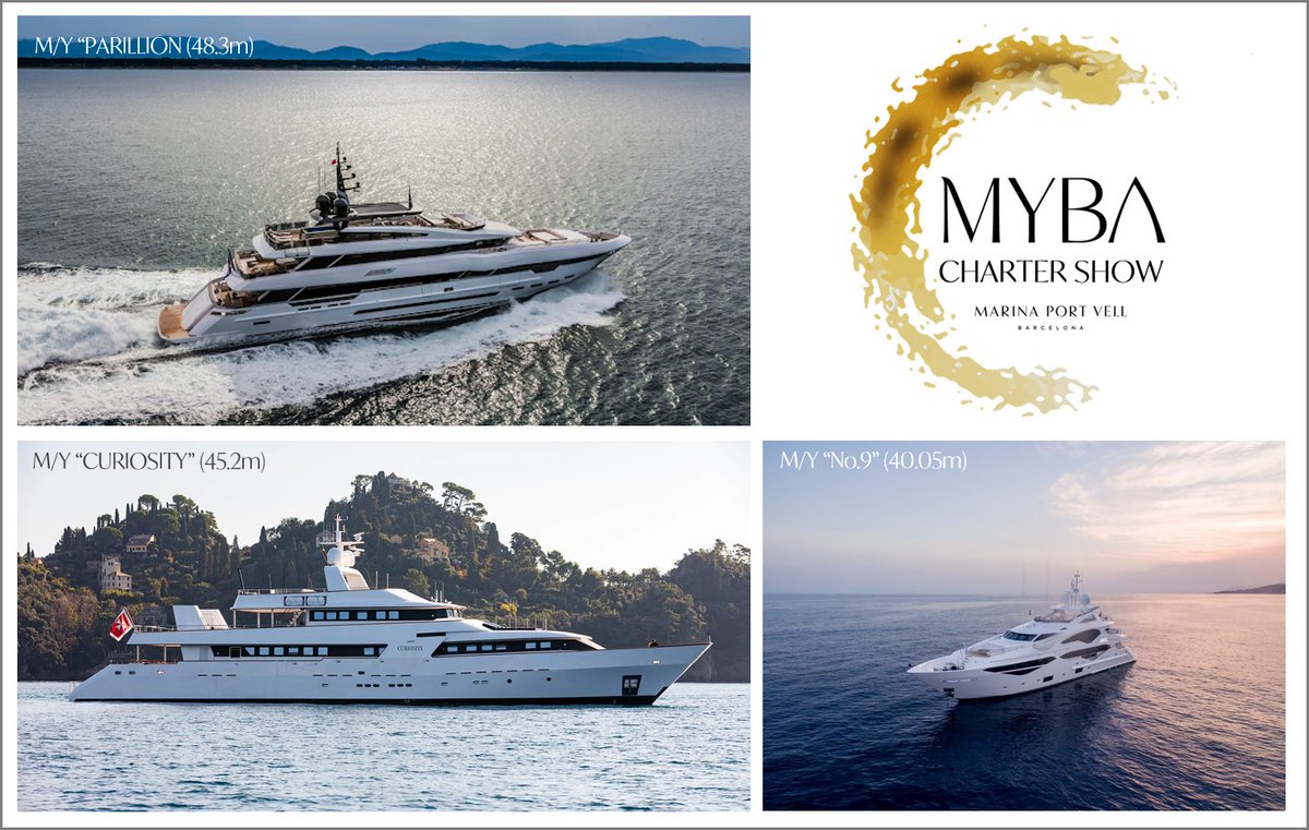MarinaPortVell's tweet photo. And we are getting more confirmations for the #2022MYBACharterShow! We are very pleased to host #superyachts such as M/Y "Parillion”, S/Y "Azurra II", S/Y "Pisces", M/Y "Curiosity", S/Y "No.9", S/Y "Cinquanta/50"
#MYBACharterShow #MarinaPortVell #superyachts #charter #barcelona https://t.co/YUA40rSOBQ