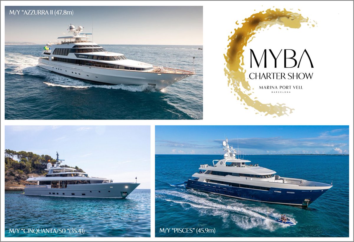 MarinaPortVell's tweet photo. And we are getting more confirmations for the #2022MYBACharterShow! We are very pleased to host #superyachts such as M/Y "Parillion”, S/Y "Azurra II", S/Y "Pisces", M/Y "Curiosity", S/Y "No.9", S/Y "Cinquanta/50"
#MYBACharterShow #MarinaPortVell #superyachts #charter #barcelona https://t.co/YUA40rSOBQ