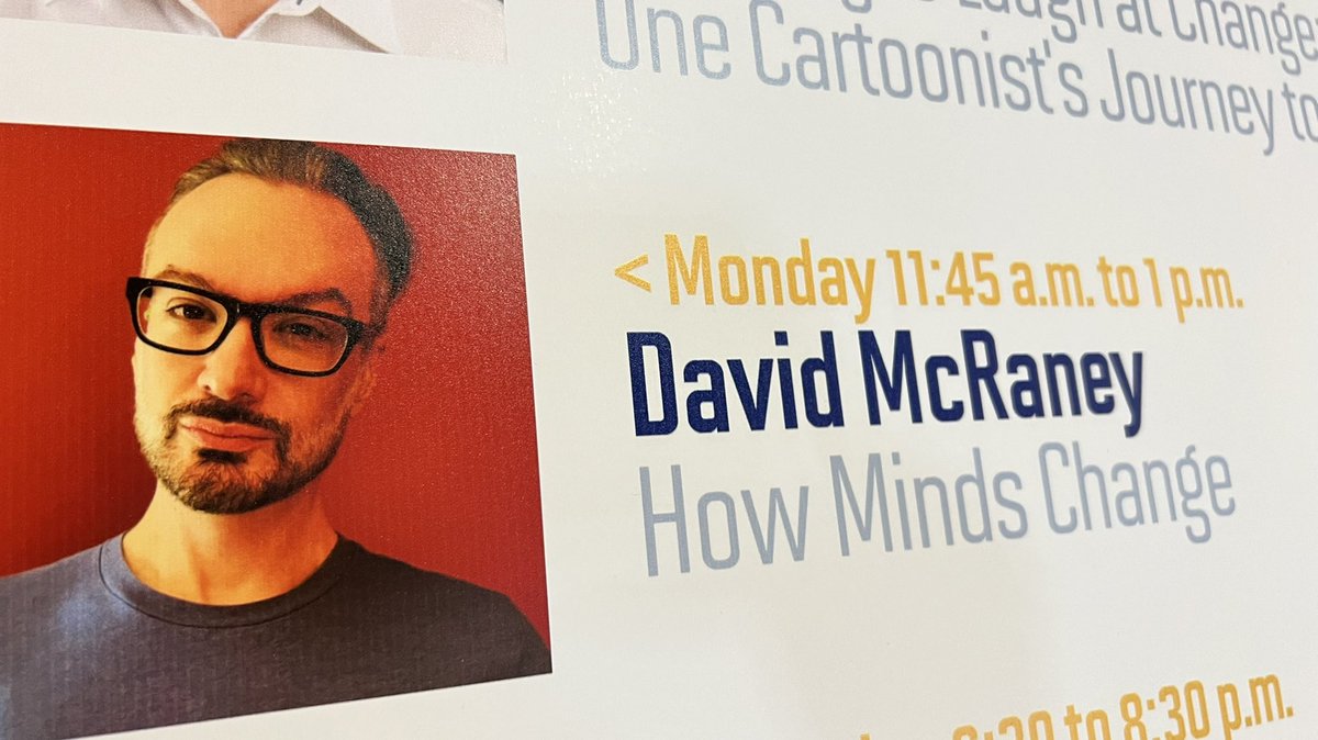 PRAMonline's tweet photo. Looking forward to our lunch keynote with David McRaney. 
Learn the psychology behind how people modify and update their beliefs, attitudes and values, and how to apply that knowledge to whatever you believe needs changing, whether it’s within one mind or a million.#PRAM2022 https://t.co/QXleUzVe6E