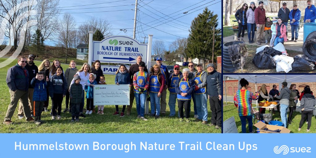 VeoliaWaterPA's tweet photo. Thank you to Hummelstown Borough for organizing this weekend's nature trail clean ups and allowing #SUEZ to sponsor. Lots of trash was collected along the SUEZ Nature Trail &amp; the Hummel Nature Trail, leaving clean paths for the community to enjoy as #Spring approaches. https://t.co/pGNIhAGLlr