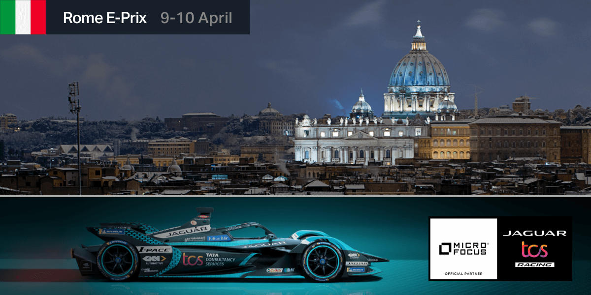 Il #RomeEPrix sarà il 9-10 aprile! <a href="/MicroFocus/">Micro Focus</a> farà il tifo per i piloti <a href="/JaguarRacing/">Jaguar TCS Racing</a>, <a href="/MitchEvans_/">Mitch Evans</a> e <a href="/SamBirdOfficial/">Sam Bird</a>! #JaguarElectrifies #RunandTransform #ABBFormulaE ms.spr.ly/6014wtoji