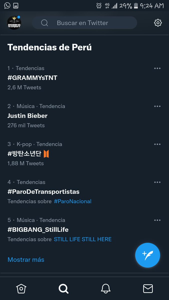 BBisgreatPeru's tweet photo. #BIGBANG_StillLife ya es tendencia N° 5 en Perú

Sí se pudoooo VIP💛💪🔥

Muchas graciaaaas, sigamos twiteando 🎉🎉🎉🎉🎉 https://t.co/8nkWYyRByr
