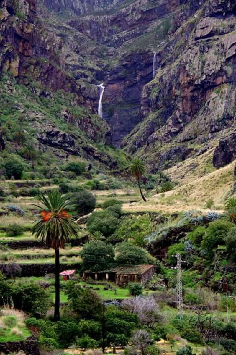 AGMCan's tweet photo. Cascada de #Arure hacia #ValleGranRey #LaGomera donde, junto con #Vallehermoso en el norte, se han superado los 75 y 80 litros respectivamente, tan solo en las 24h del día de ayer domingo 3 de abril de 2022.

El paso de esta borrasca, uno de los mejores episodios de la temporada. https://t.co/U77J0oA74o
